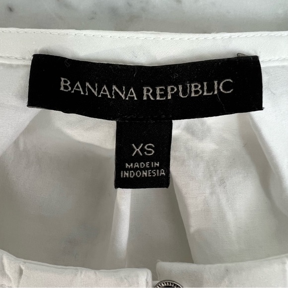 BANANA REPUBLIC Blouse White Eyelet Lace Bell Sleeves size XS - Picture 7 of 10